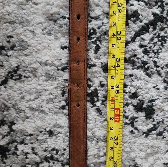 JUSTIN Genuine Leather Western Belt Mens Size 32 Brown and Silver Tone - Picture 8 of 10